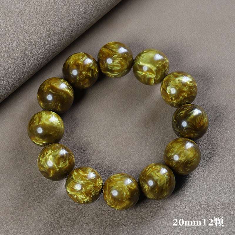 Golden Silk Sea Willow Bracelet 2.0 Men's and Women's 108 Rosary Beads Bracelet Black Coral Sea Willow Buddha Beads Cultural Play Jewelry