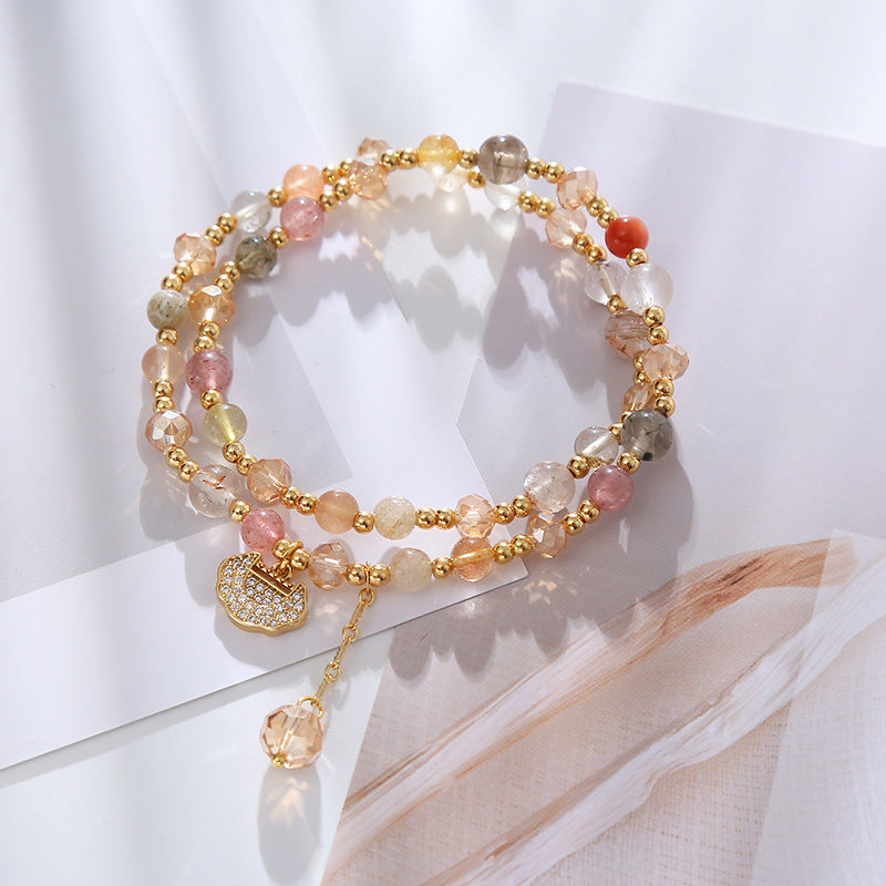 Color hair crystal bracelet bracelet.