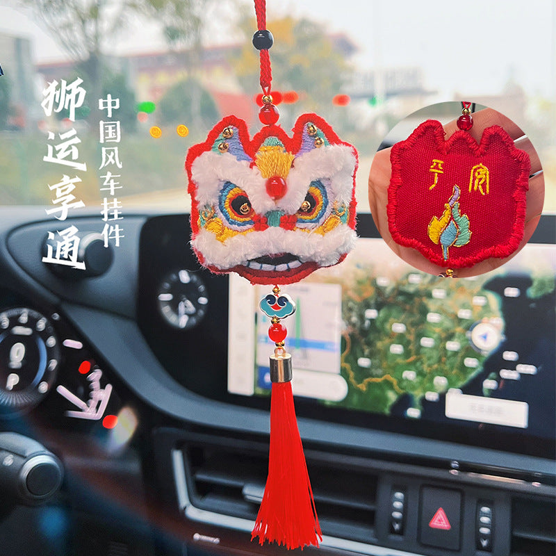 Handmade lion head safety symbol car pendant