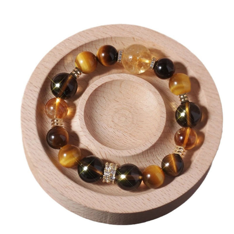 Natural Huangta Crystal Jinba Crystal Bracelet for Men and Women's Premium Agate Citrine Golden Fa Crystal Lucky Bracelet