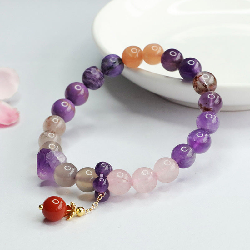 Natural Duobao crystal bracelet bracelet.Peace and wealth.