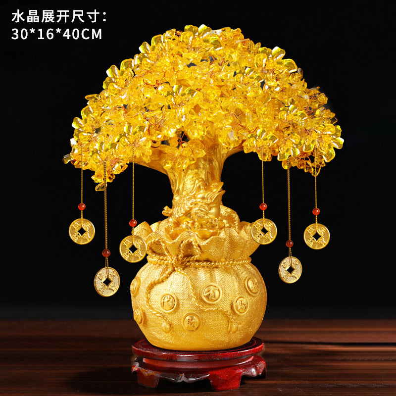 Citrine Fortune Tree Ornament Feng Shui Money Tree