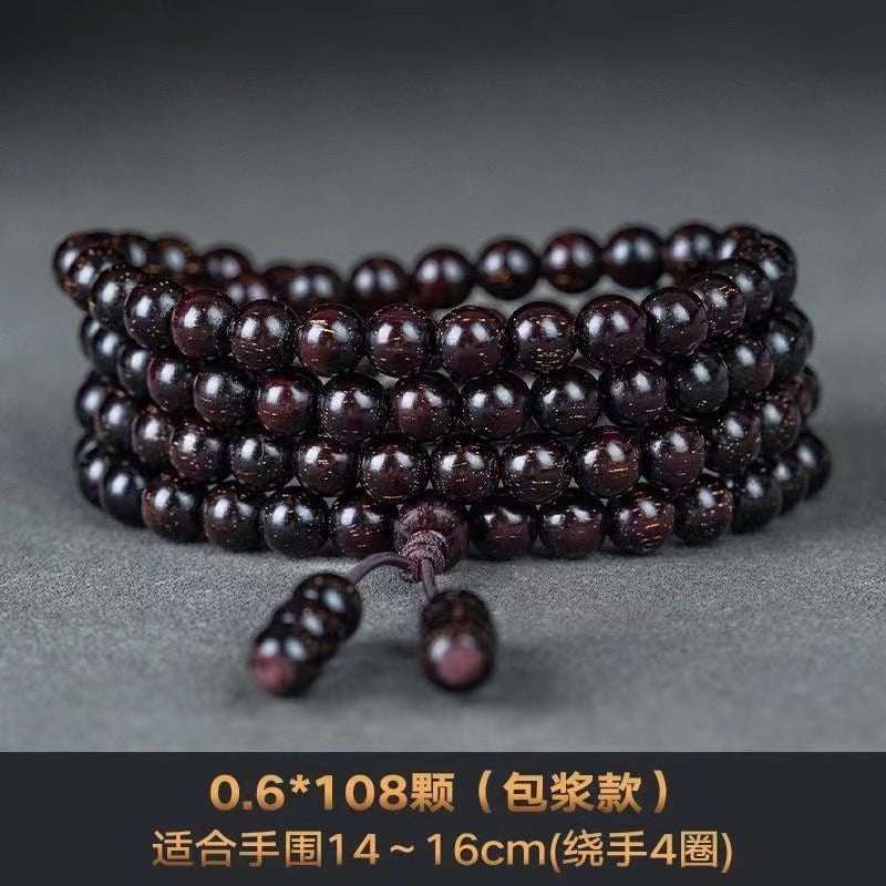 Authentic collection of lobular red sandalwood bracelets for men and women, high-density wooden rotating beads, rosary beads, Buddha beads plate playing sandalwood