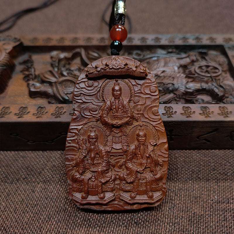 Taoist lightning strikes jujube Sanqing statue pendant Yuqing Yuanshi Shangqing Lingbao Taiqing morality Sanqing taboo
