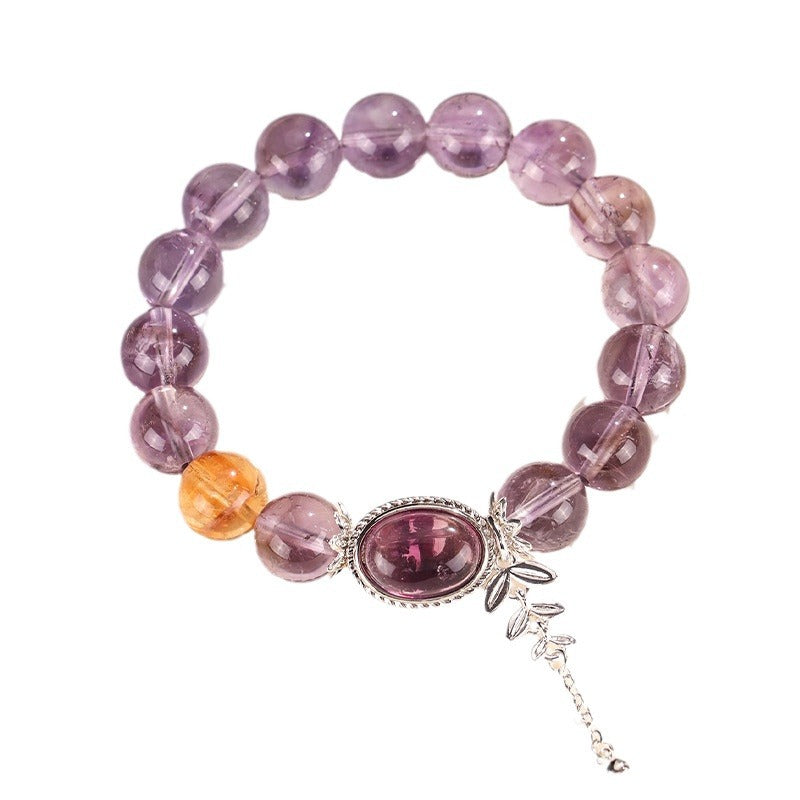 Amethyst egg surface beaded crystal bracelet bracelet bracelet jewelry women's models