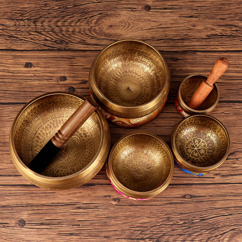 Tibetan six-character mantra Buddhist sound bronze bowl