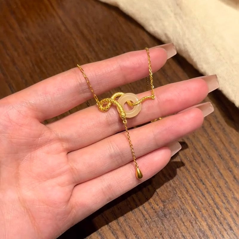 Gilded Agate Necklace for the Year of the Snake