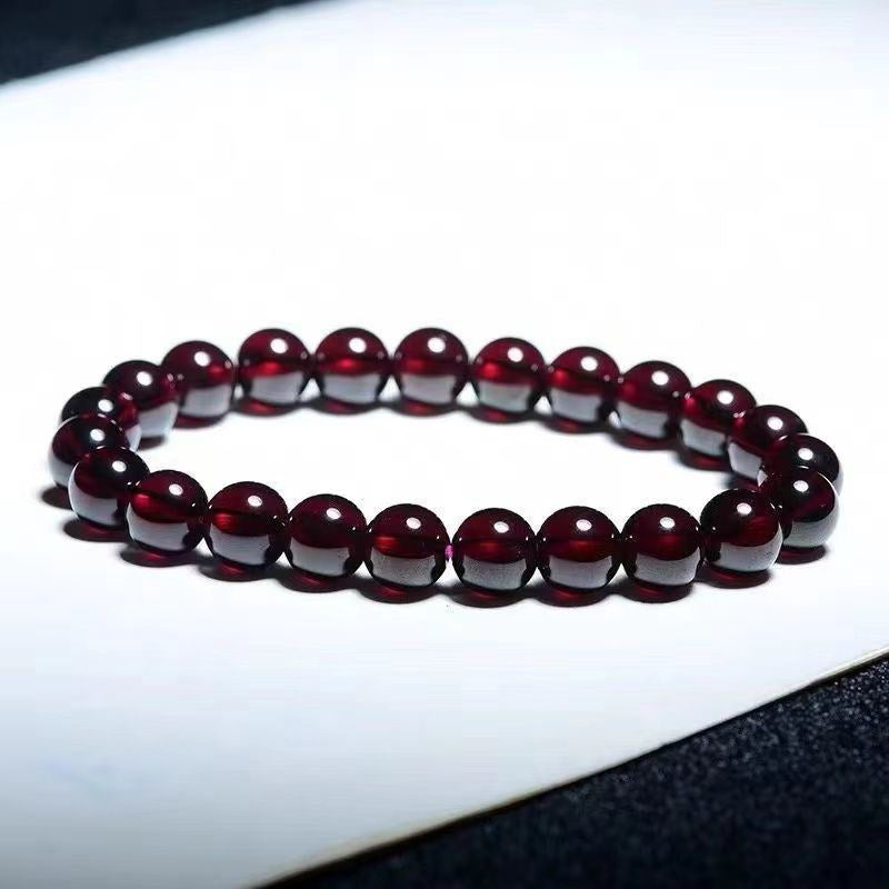 Natural Garnet Bracelet Lucky Bead Jewelry