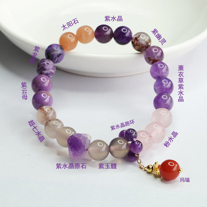 Natural Duobao crystal bracelet bracelet.Peace and wealth.