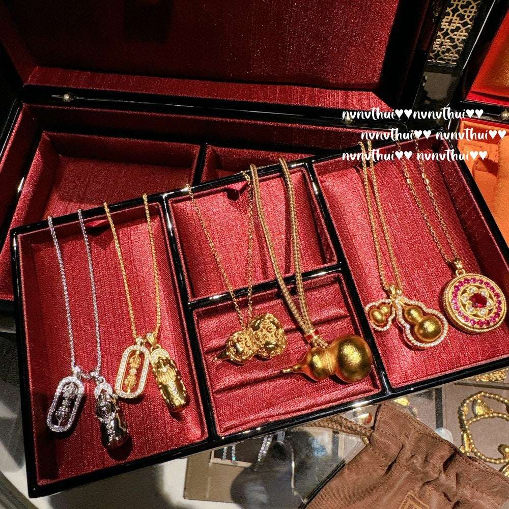 Ancient Taoist gold filigree chisel engraving vajra pestle Pixiu necklace, new Chinese style, Pixiu copper coins stacked with pendant chain