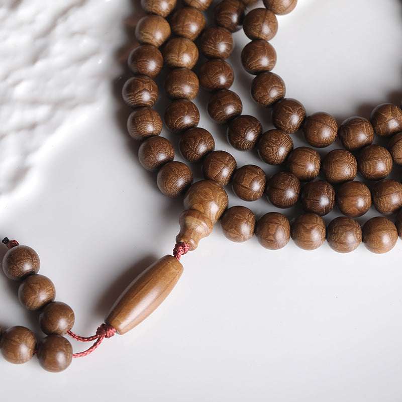 Boutique six-way wood bracelet 108 pieces, dragon-lowering wood 8mm men's and women's cultural play Buddha bead pendant bracelet