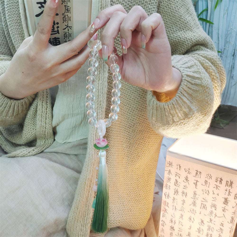 white opal eighteen children, handheld She Taicui Hanfu fringed hand twist antique bracelet for men and women