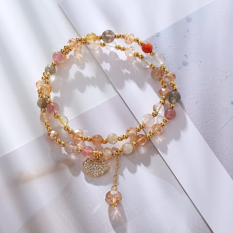 Color hair crystal bracelet bracelet.