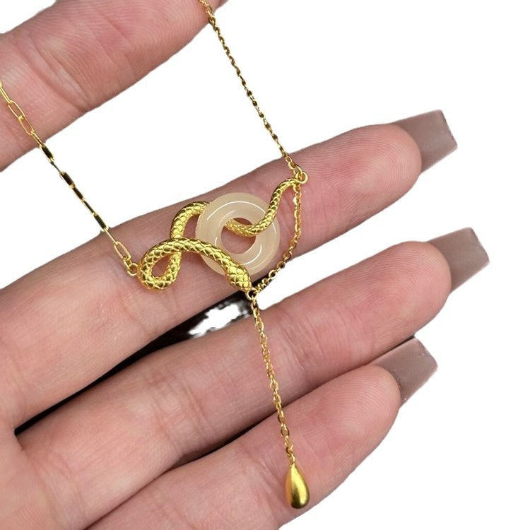 Gilded Agate Necklace for the Year of the Snake