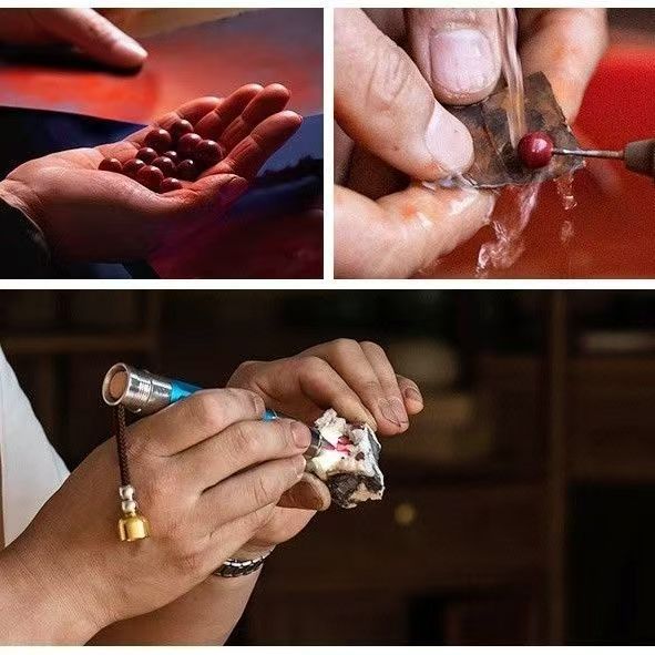 Natural raw ore cinnabar high content prayer men and women the same transshipment lucky bracelet jewelry bracelet natal year gift