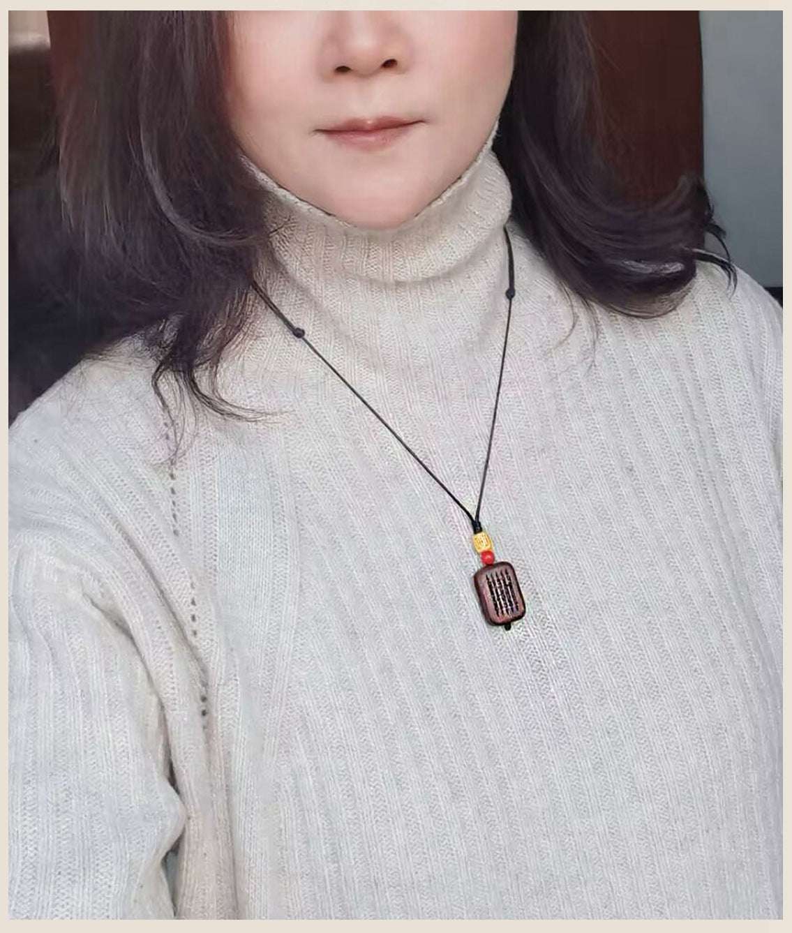 Agarwood safe brand necklace wooden pendant sweater chain long short retro national style new Chinese collarbone chain