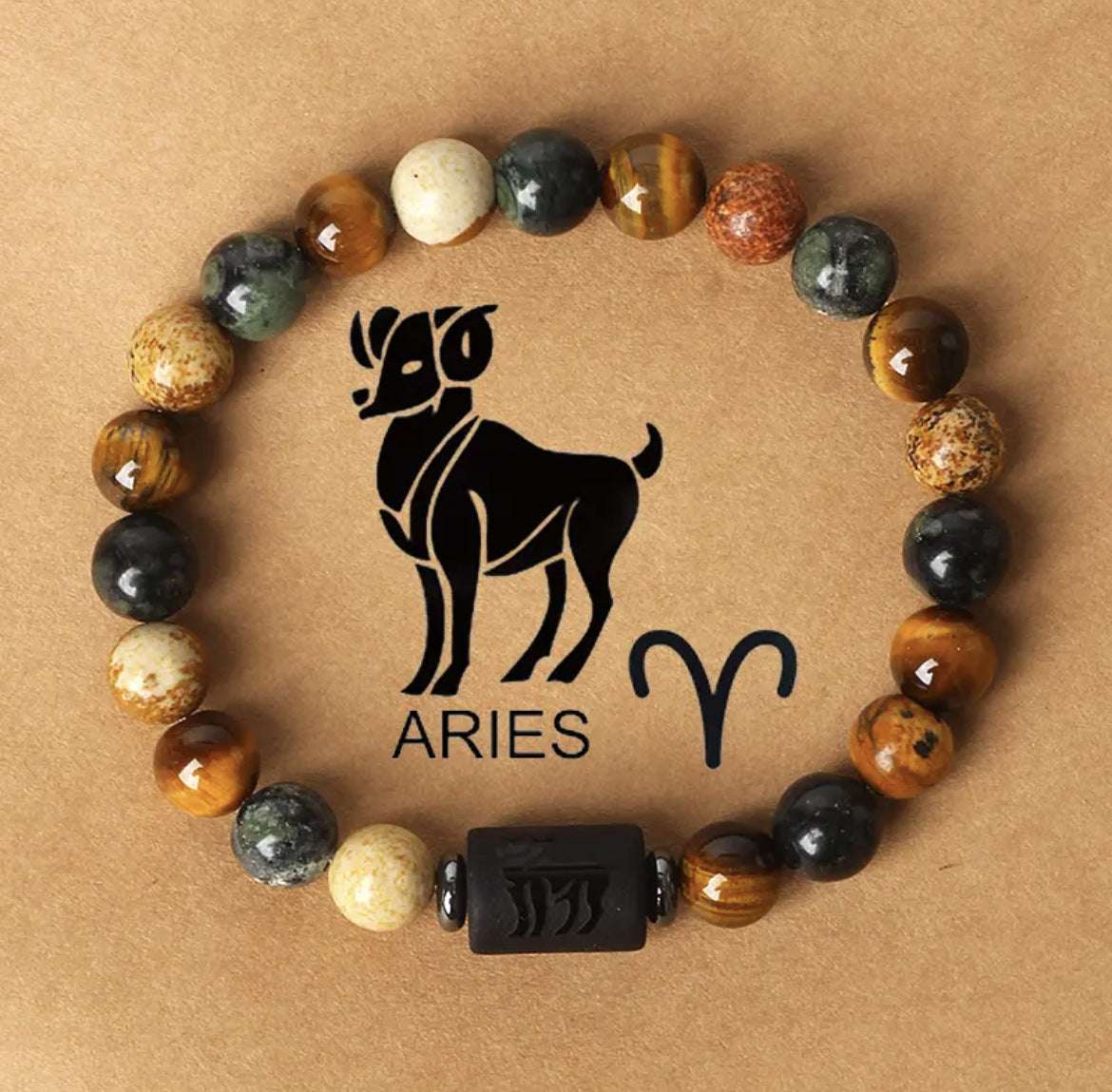 Free Today: Natural Stone Twelve Constellation Bracelet Picture Beaded Bracelet Tiger's Eye Constellation Bracelet