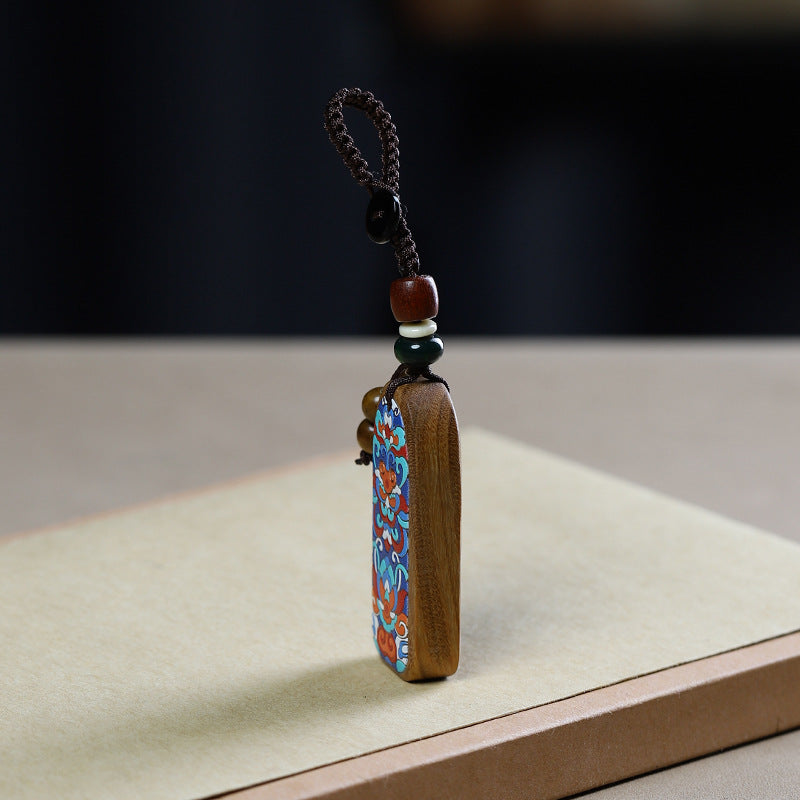 Green sandalwood safe brand car keychain pendant pendant