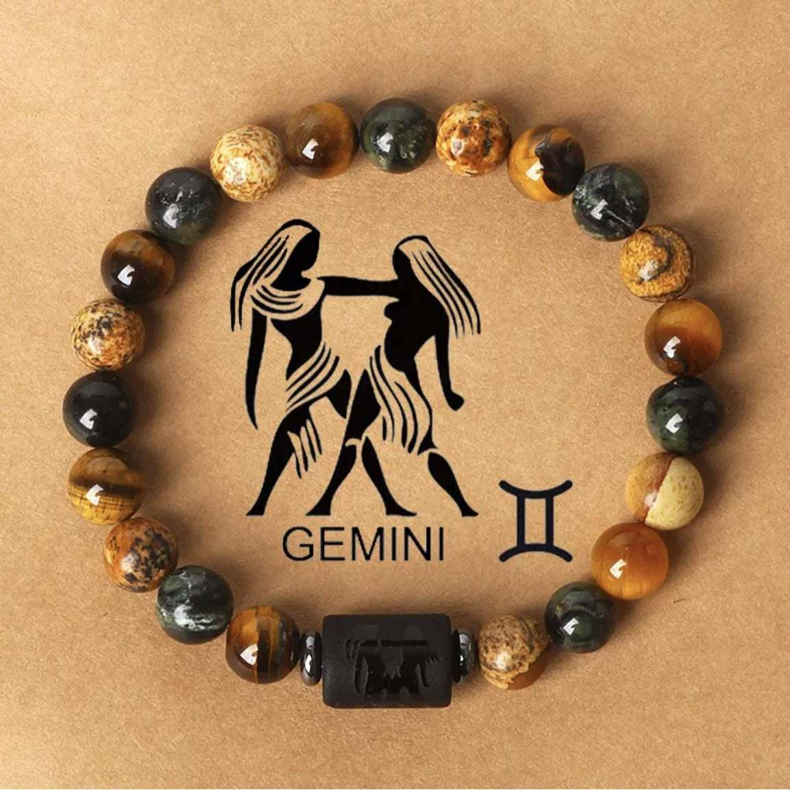 Free Today: Natural Stone Twelve Constellation Bracelet Picture Beaded Bracelet Tiger's Eye Constellation Bracelet