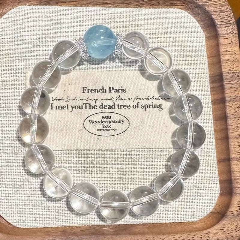 White Crystal Bracelet Women Purify the magnetic field and discharge negative energy.