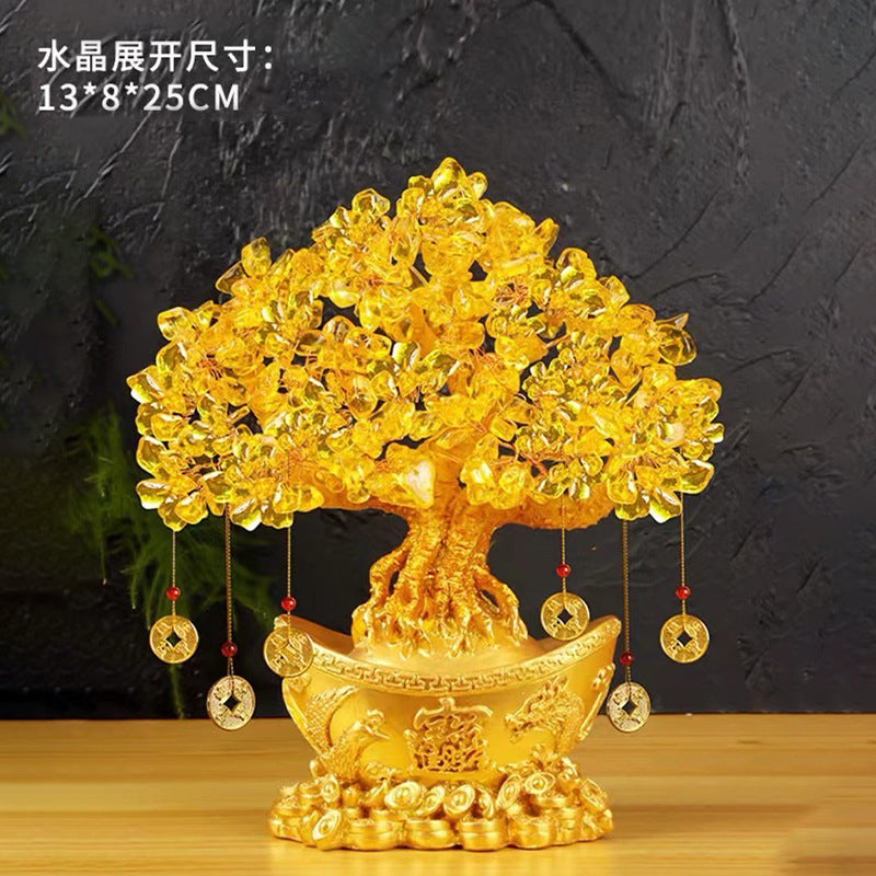 Citrine Fortune Tree Ornament Feng Shui Money Tree