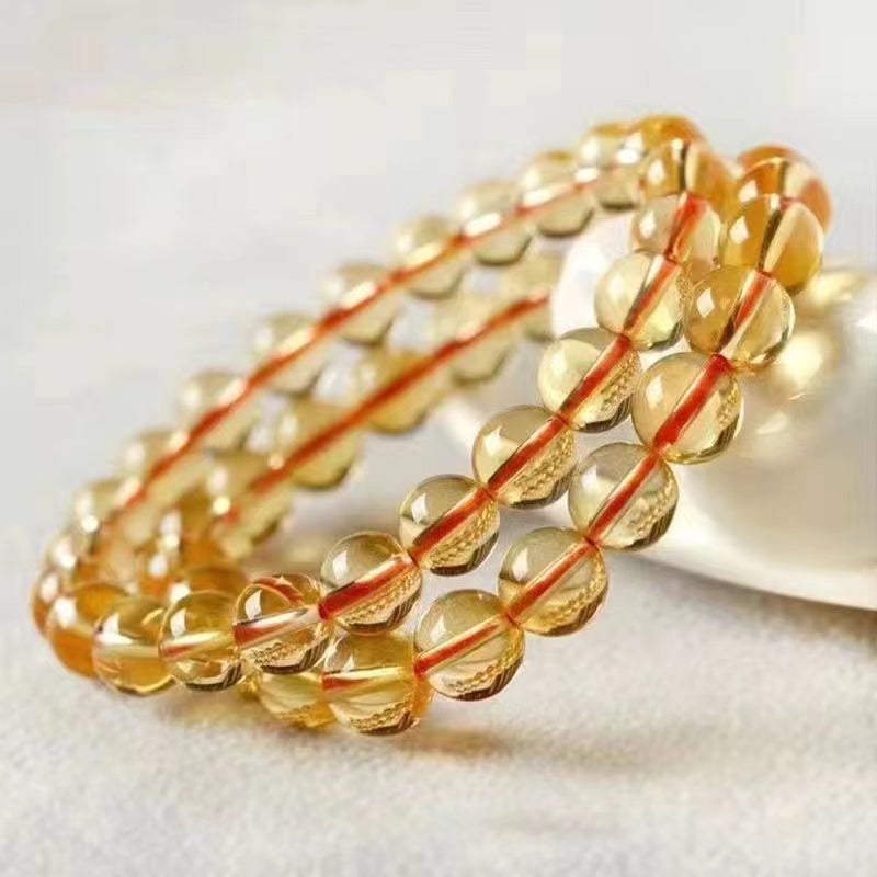 Natural citrine lucky bracelet men's and women's transfer bead bracelet.