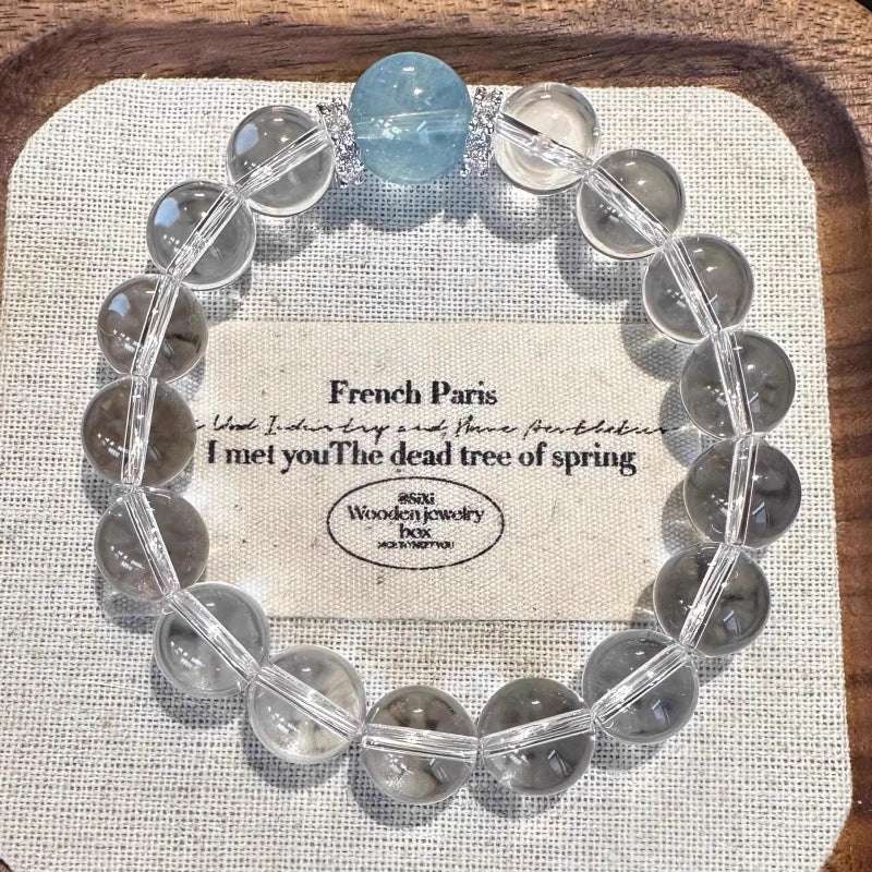 White Crystal Bracelet Women Purify the magnetic field and discharge negative energy.
