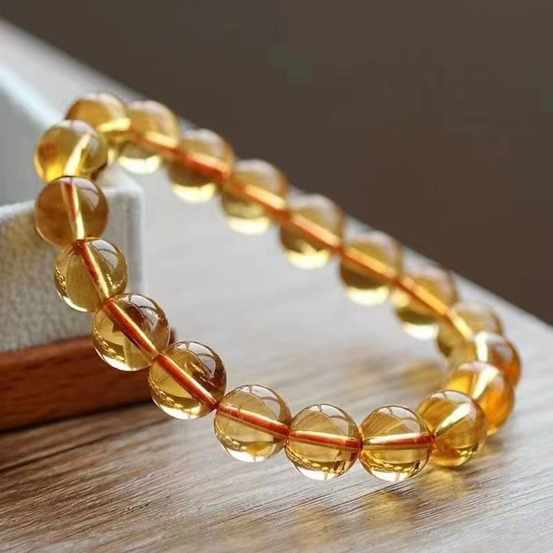 Natural citrine lucky bracelet men's and women's transfer bead bracelet.