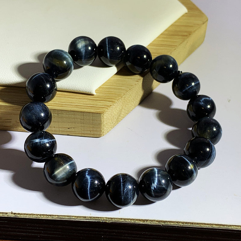 Lightning eye blue tiger's eye bracelet, attracting peach blossoms for men.