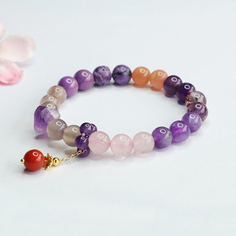 Natural Duobao crystal bracelet bracelet.Peace and wealth.