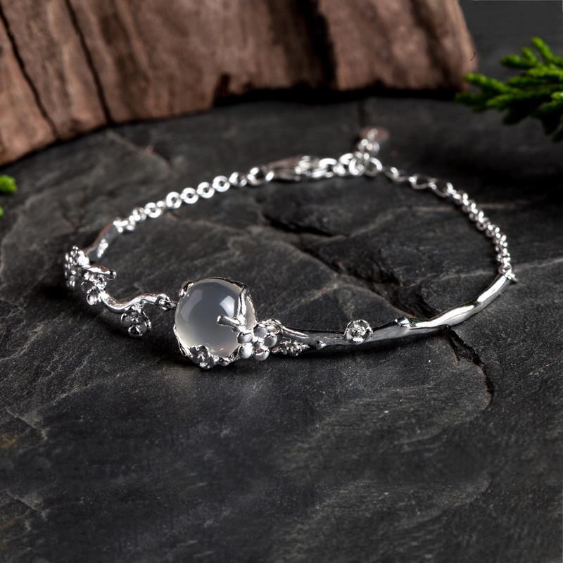 Free Today: Absorb Negative Energy Plum Blossom Chalcedony Positive Energy Bracelet