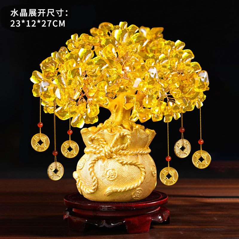 Citrine Fortune Tree Ornament Feng Shui Money Tree