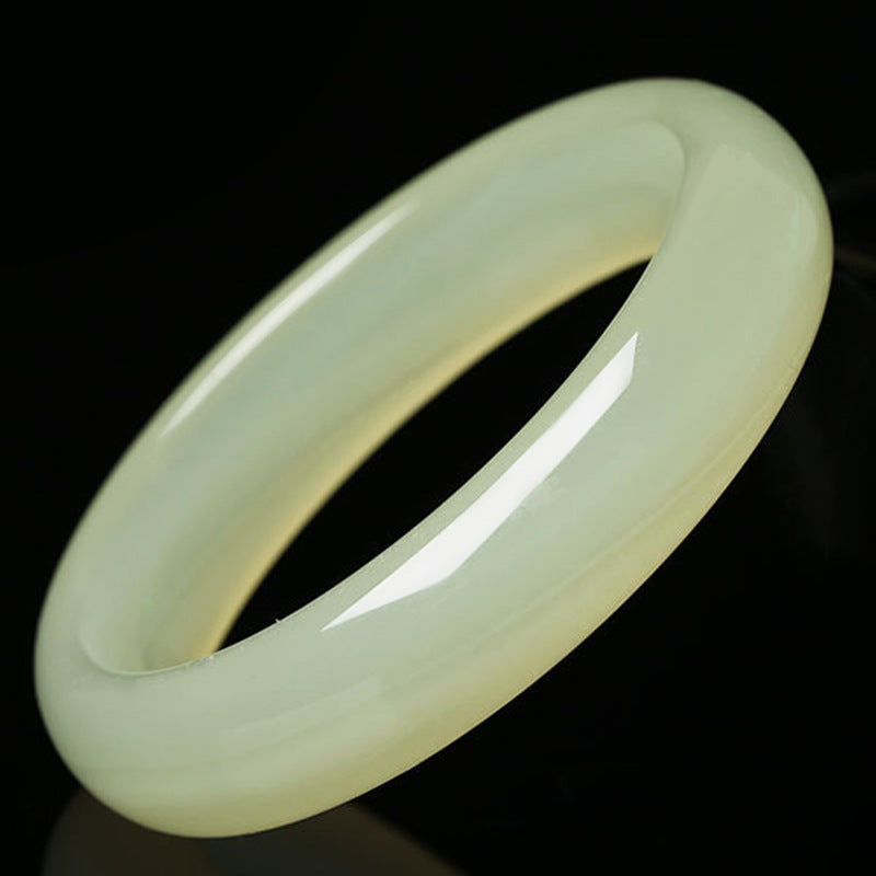 Jade bracelet suet grade white jade bracelet jade simple atmospheric protection