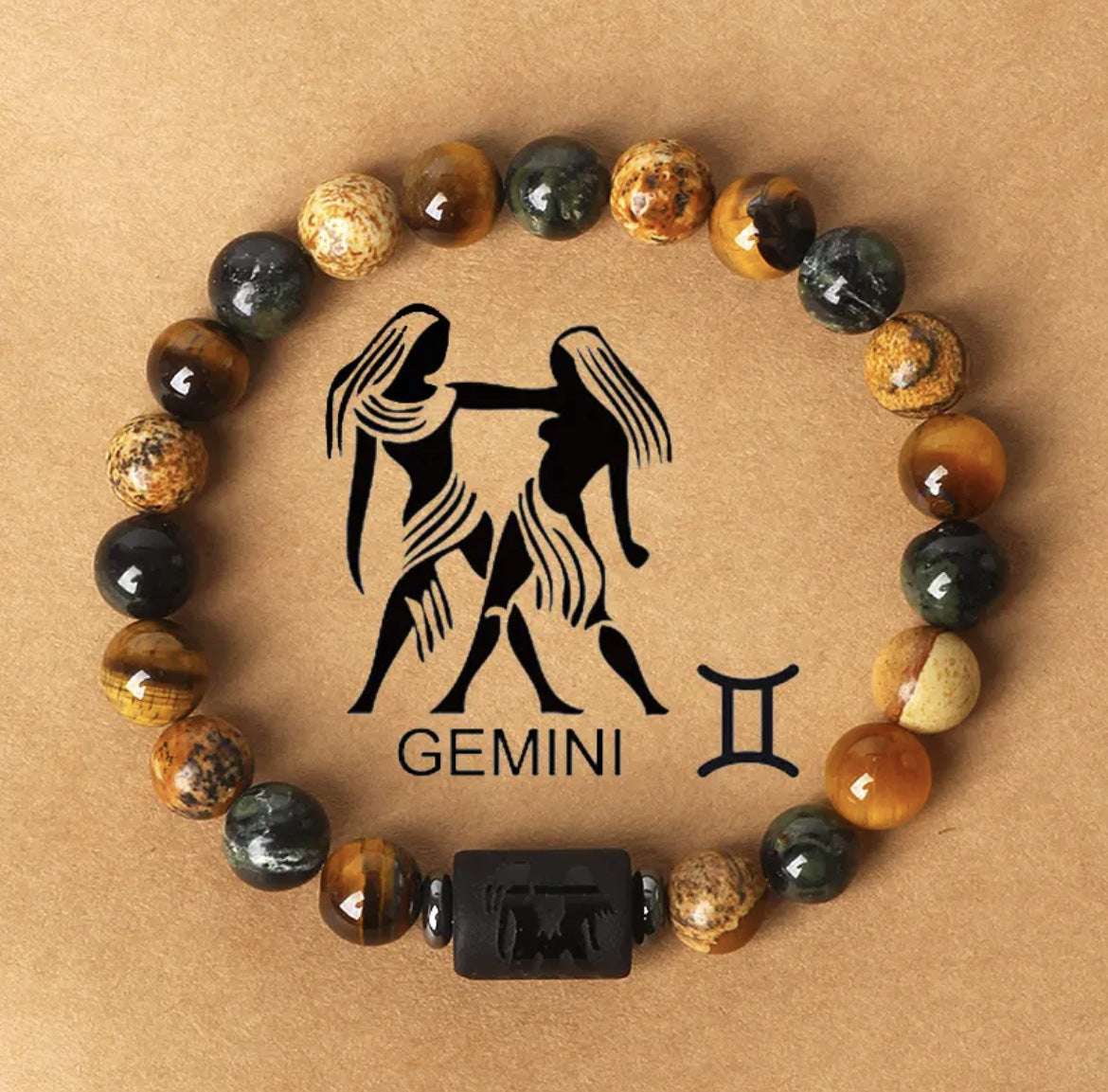 Free Today: Natural Stone Twelve Constellation Bracelet Picture Beaded Bracelet Tiger's Eye Constellation Bracelet