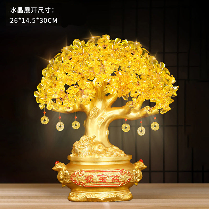Citrine Fortune Tree Ornament Feng Shui Money Tree