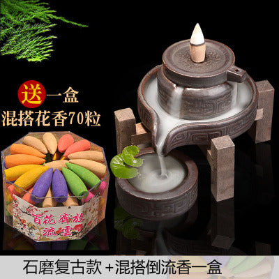 Sandalwood Stone Mill Reverse Flow Incense Burner