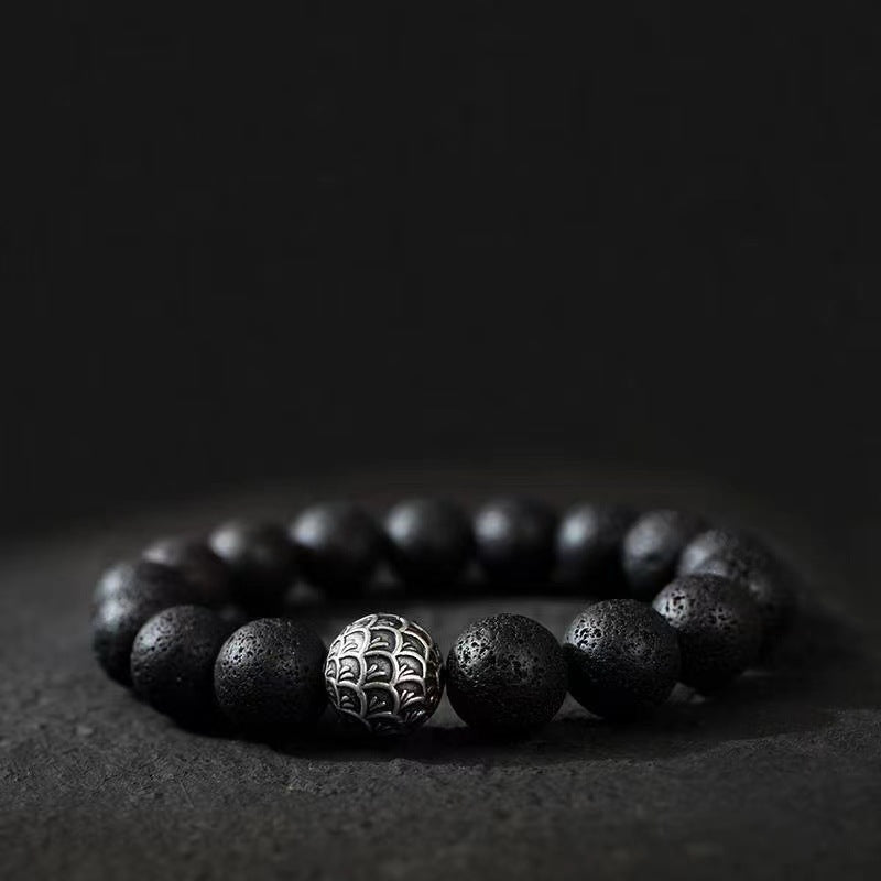 Natural Volcanic Stone Bracelet Black Premium Jewelry Bracelet Gift Energy Stone Increase Confidence Sunshine
