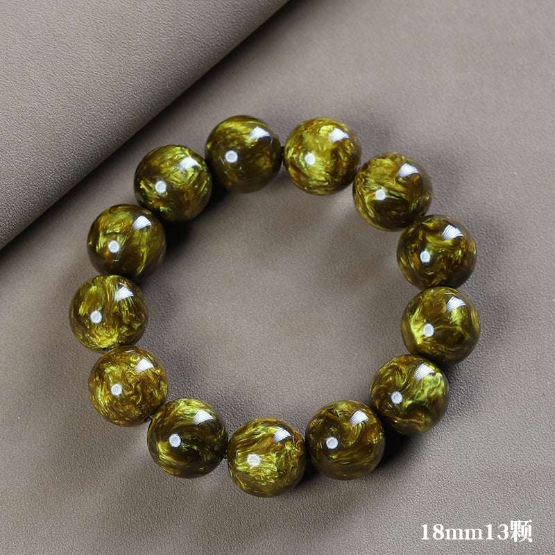 Golden Silk Sea Willow Bracelet 2.0 Men's and Women's 108 Rosary Beads Bracelet Black Coral Sea Willow Buddha Beads Cultural Play Jewelry