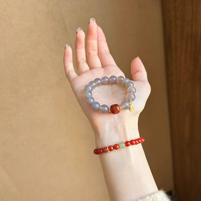 Natural soot agate bracelet bracelet