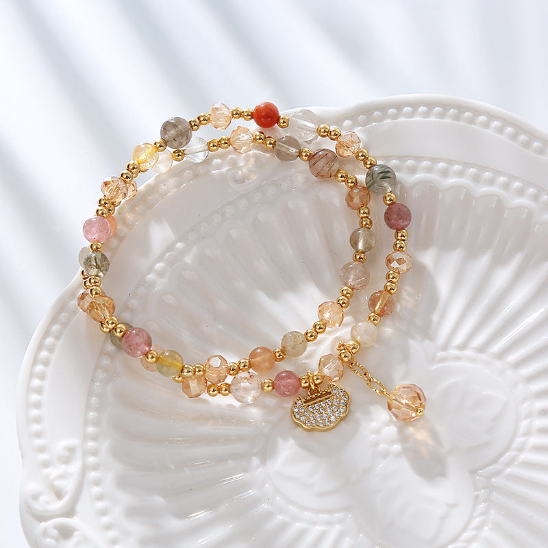 Color hair crystal bracelet bracelet.