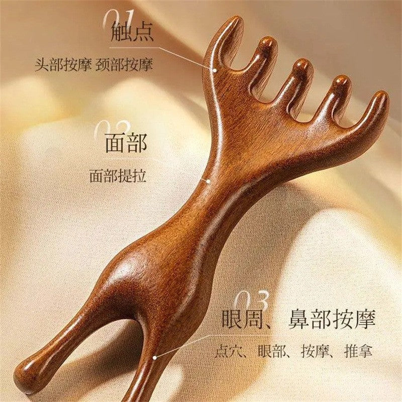 Sandalwood comb meridian massage comb