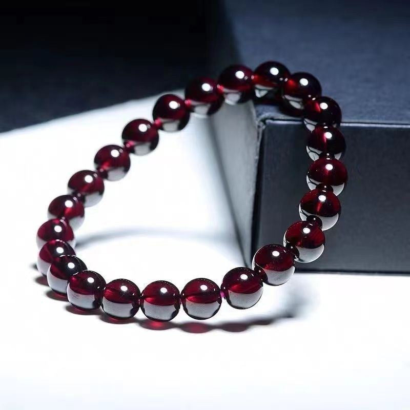 Natural Garnet Bracelet Lucky Bead Jewelry