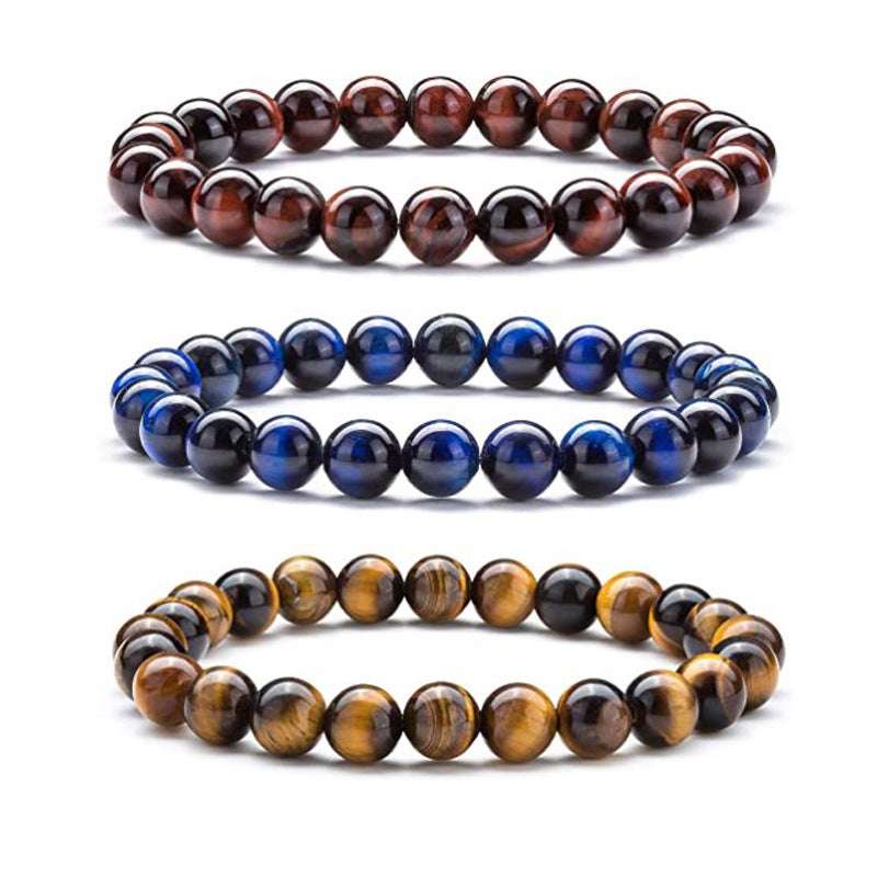 Free Today: Agate Volcanic Stone Round Beads Natural Gems Bracelet Blessing Protection