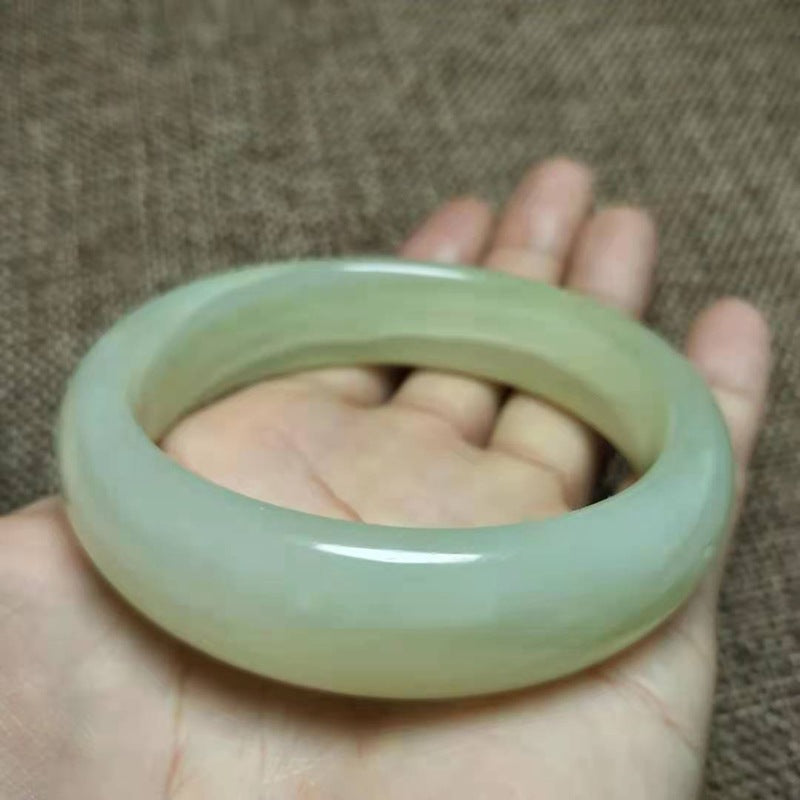 Jade bracelet suet grade white jade bracelet jade simple atmospheric protection