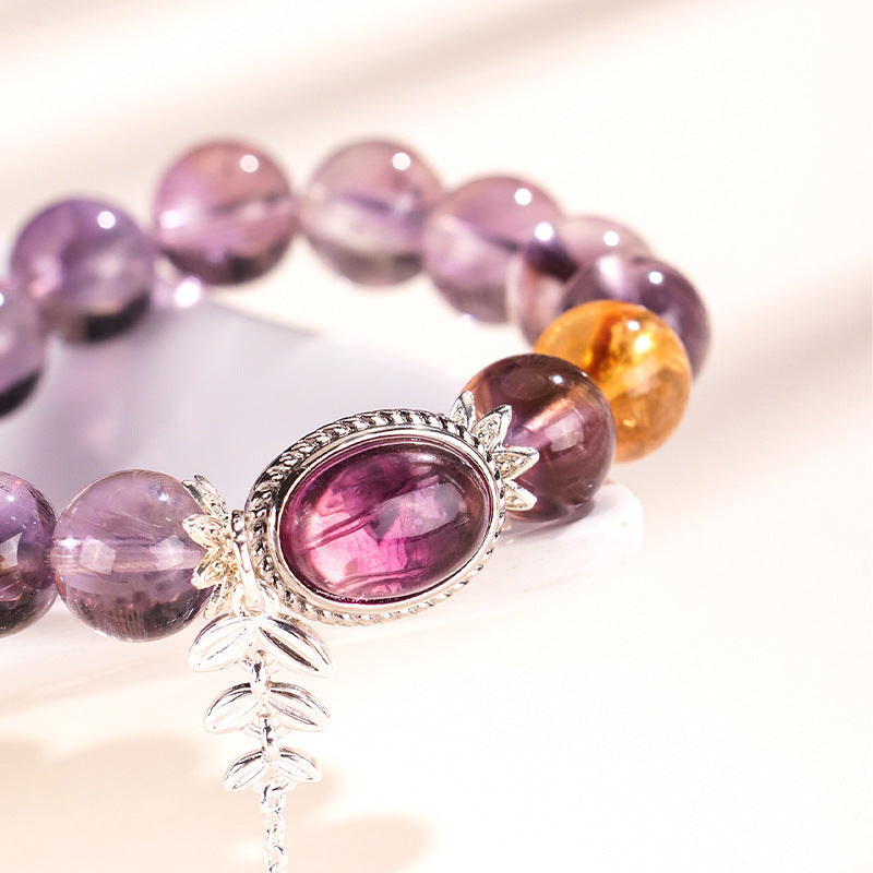 Amethyst egg surface beaded crystal bracelet bracelet bracelet jewelry women's models