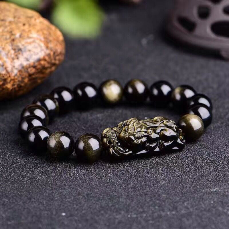 Obsidian Pixiu bracelet