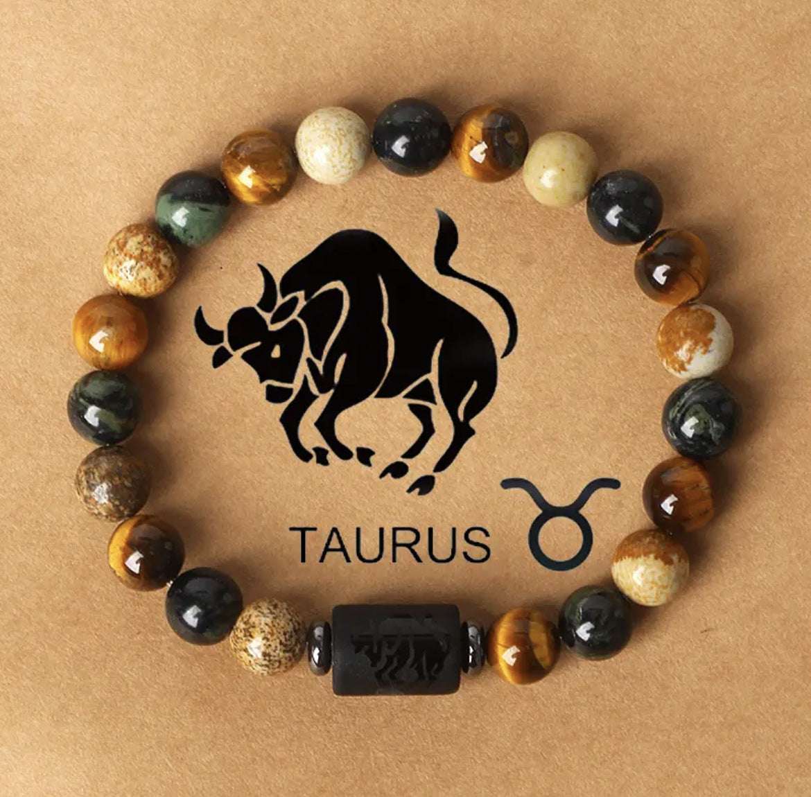 Free Today: Natural Stone Twelve Constellation Bracelet Picture Beaded Bracelet Tiger's Eye Constellation Bracelet