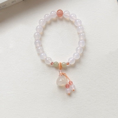 Natural Nanhong Litchi Frozen Agate Bracelet 8mm Bracelet Elegant Gift