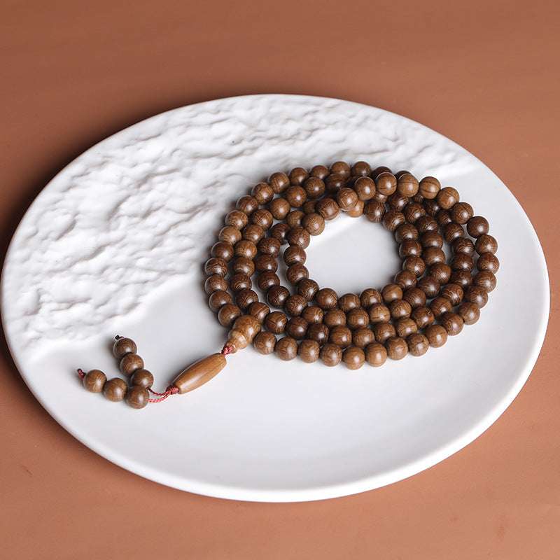 Boutique six-way wood bracelet 108 pieces, dragon-lowering wood 8mm men's and women's cultural play Buddha bead pendant bracelet