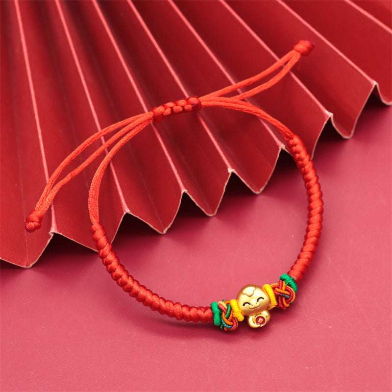 Taoist New Year's new spirit snake hand-woven bracelet creative versatile birth year little golden snake gift hand rope bracelet
